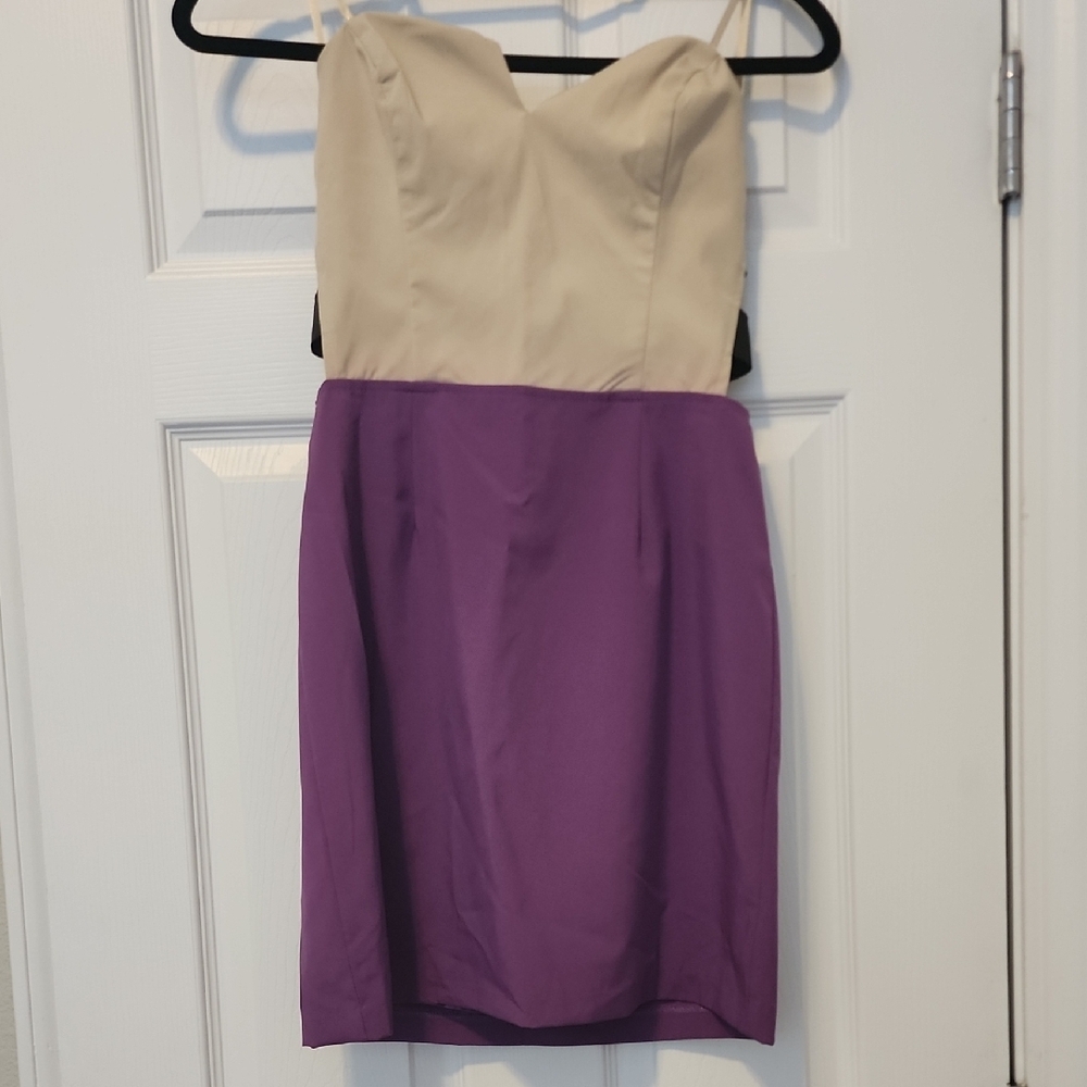 NWT Sexy Mini Purple and Cream Dress